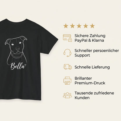Personalisiertes T-Shirt Dog Love: sichere Zahlung, schnelle Lieferung, brillanter Premium-Druck