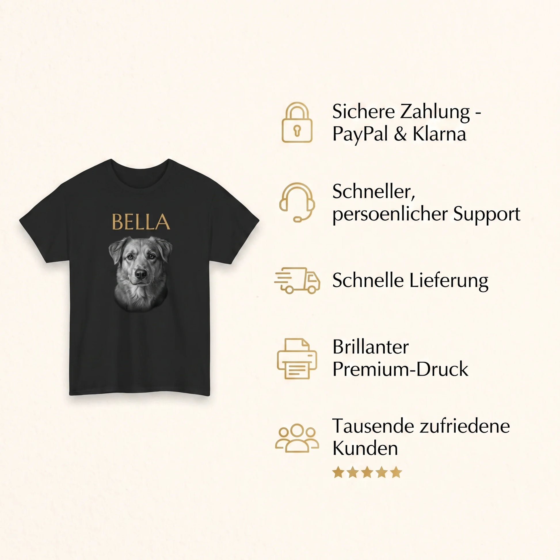 T-shirt personnalisé : paiement sécurisé, livraison rapide, impression éclatante, milliers de clients satisfaits