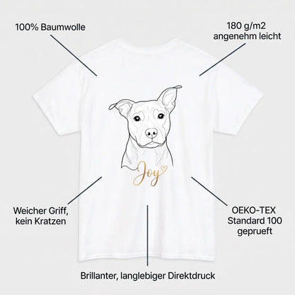 Personalisiertes T-Shirt Dog Love: 100% Baumwolle, 180 g/m², OEKO-TEX Standard 100 geprüft