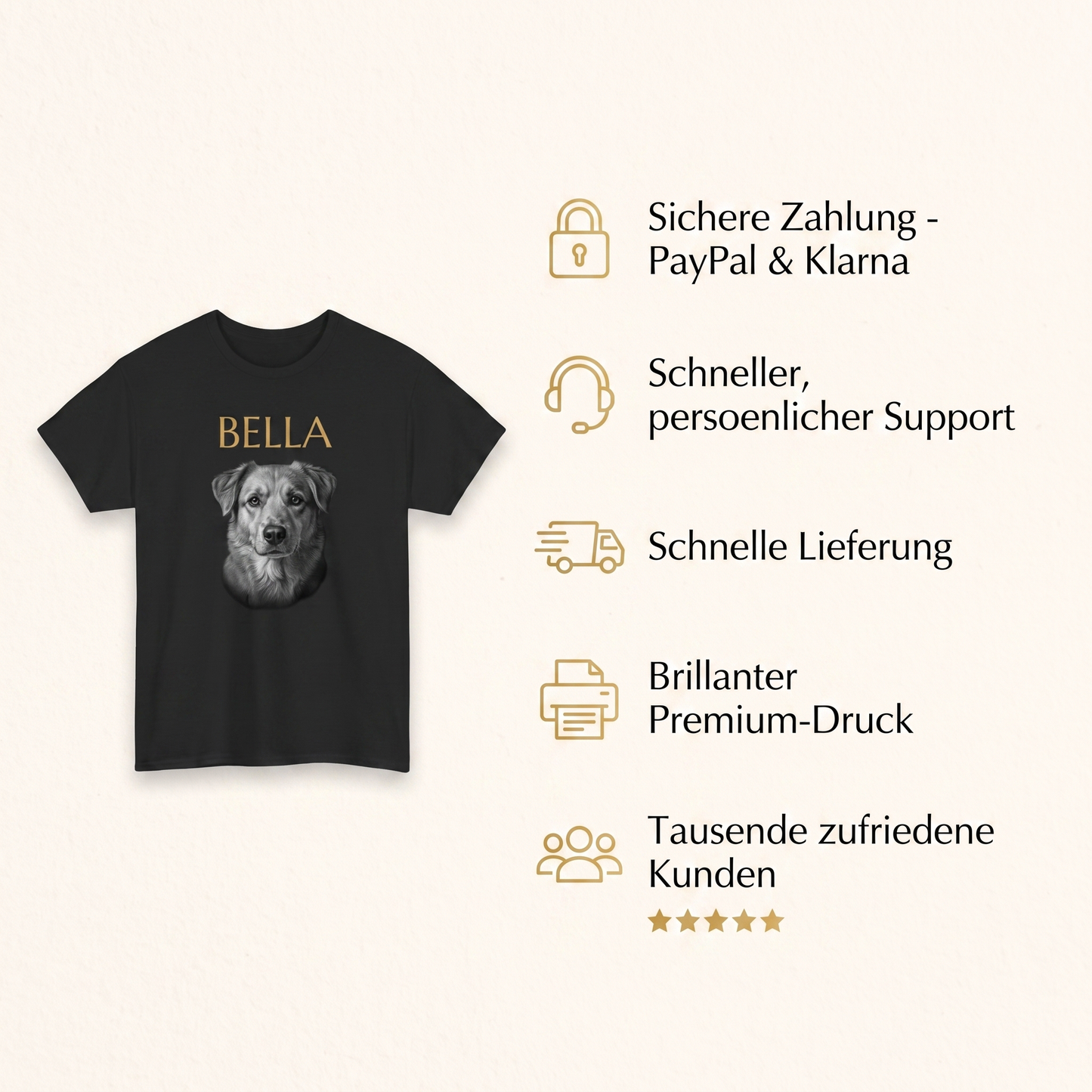 Personalisiertes T-Shirt Seelenblick – sichere Zahlung, schneller Versand, brillanter Druck, tausende zufriedene Kunden