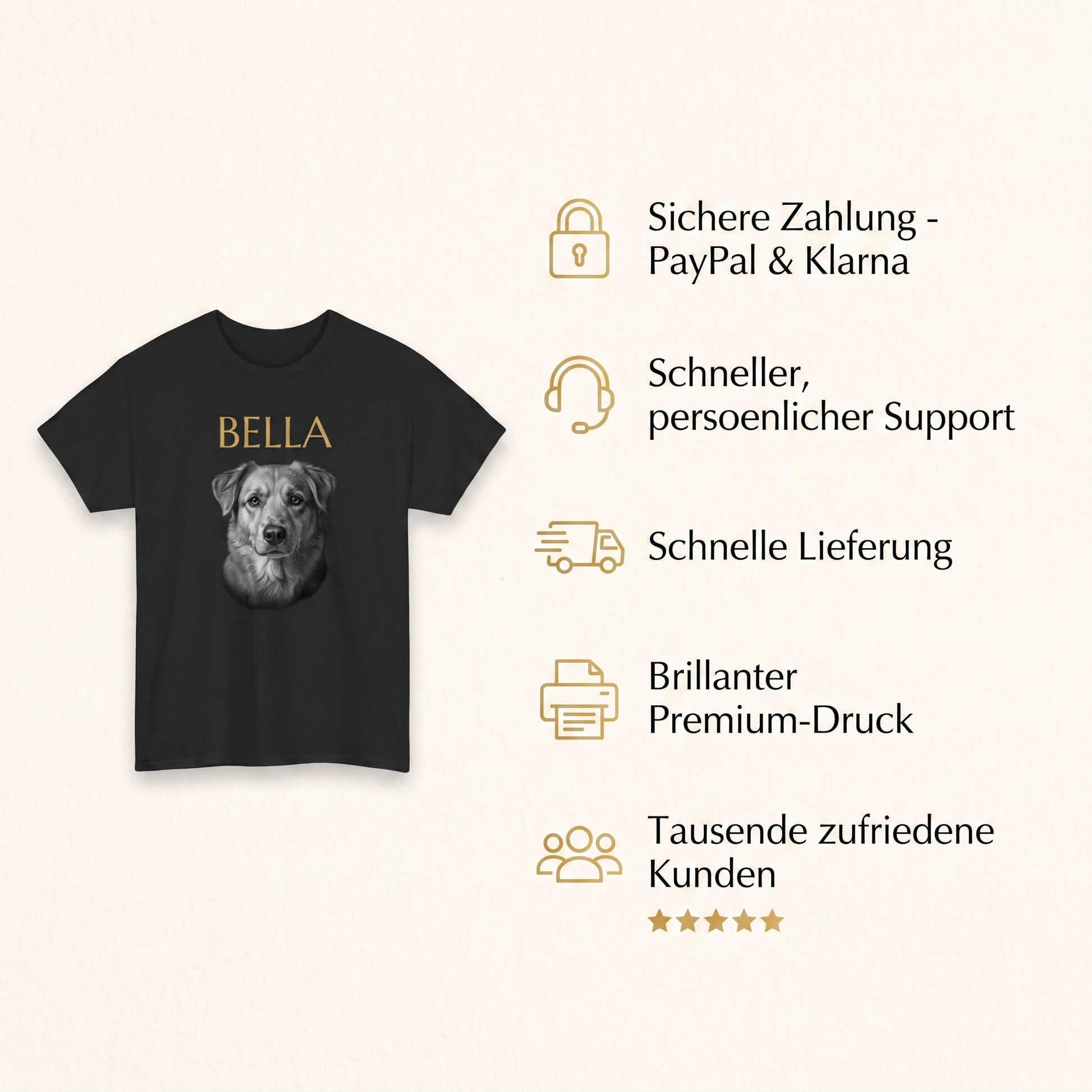 Personalisiertes T-Shirt Seelenblick – sichere Zahlung, schneller Versand, brillanter Druck, tausende zufriedene Kunden