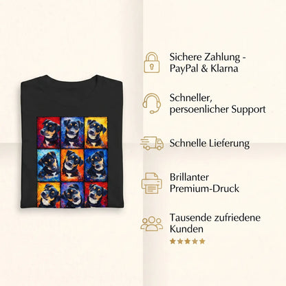 Infographie sur les avantages du t-shirt portrait animalier style splash